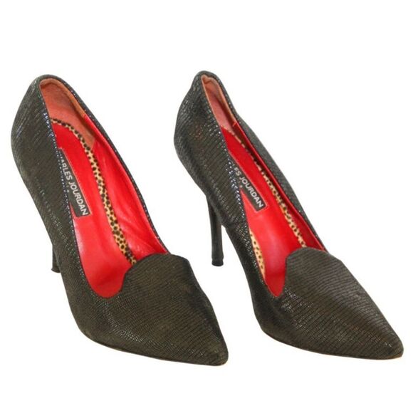 Charles Jourdan Paris Shoes Heels Black Suede Sz 8.5 - Picture 2 of 14